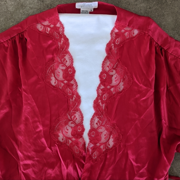 Vintage 1960's Fantasies by Morgan Taylor robe, 100% silk, original Macy tag - Picture 6 of 15